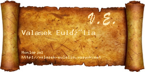 Valasek Eulália névjegykártya